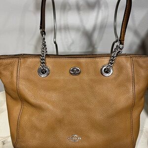 Coach Tan Leather Tote Bag
